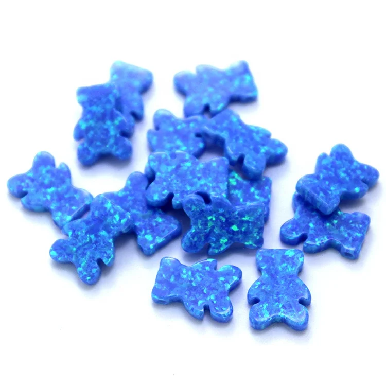 Wholesale 7x10mm Half Moon Blue Opal Bead Moon Shape Synthetic White Opals