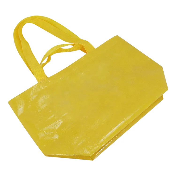 Eco-Friendly Waterproof PP Woven Shopping Tote Recyclable Laminated Reusable Gift Bags with Letter Pattern