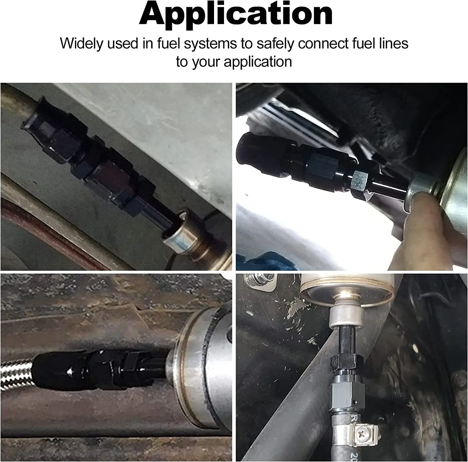 6 AN Male to 5/16 Hose Barb Fitting 6AN O-ring Seal Boss Fuel Oil Line Adapter with AN6 ORB Washer Aluminum Black Anodized