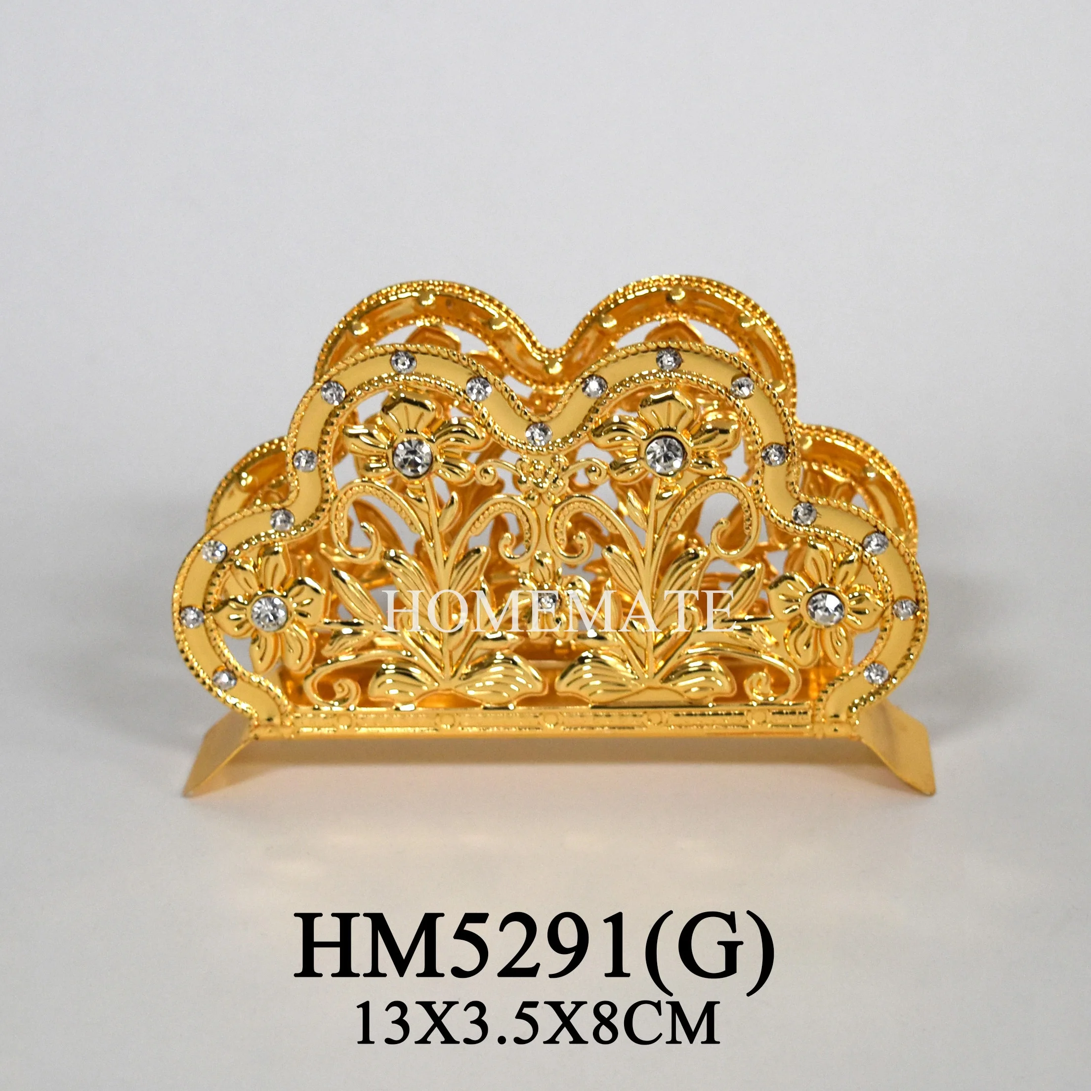 Wholesaler table decorative metal gold plated meeting card tissue holder for hotel restaurant