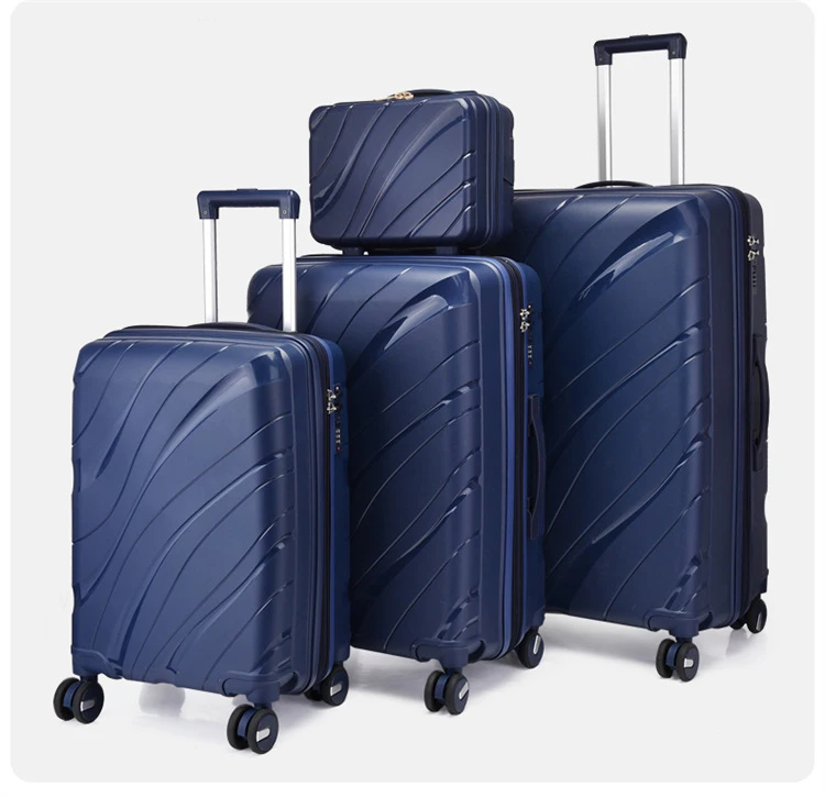 4PCS Sets Wholesale Unisex Light Weight PP Hard Travel Luggage Convenient Trolley Suitcase Set with 4 Wheels Spinner Caster