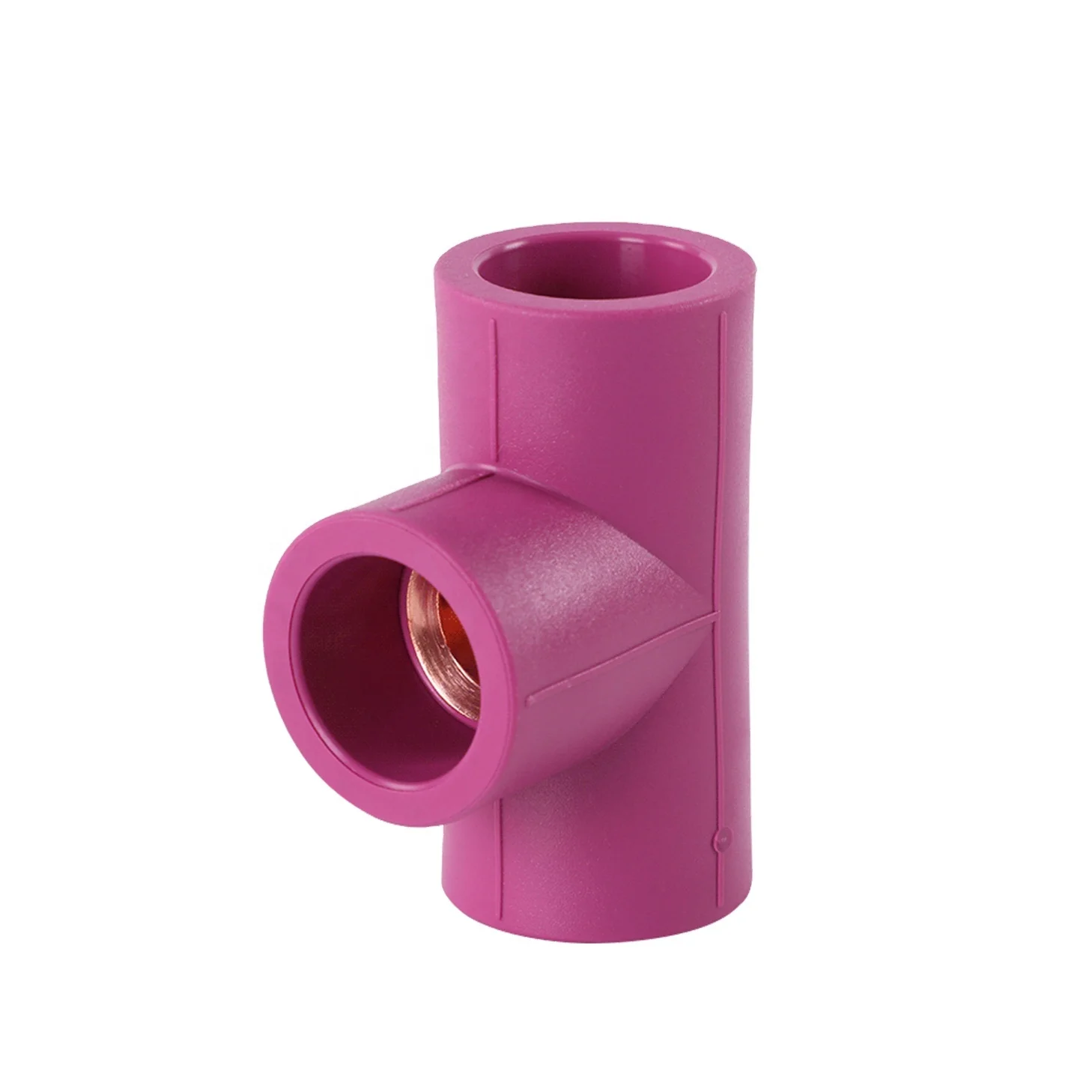 Donsen PPR fittings copper 90 degree Equal Tee female threaded for pipe water