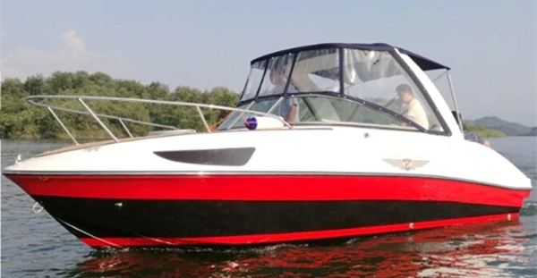 China yacht factory sale 7.3m 24ft  6 people sport boat fiberglass boats