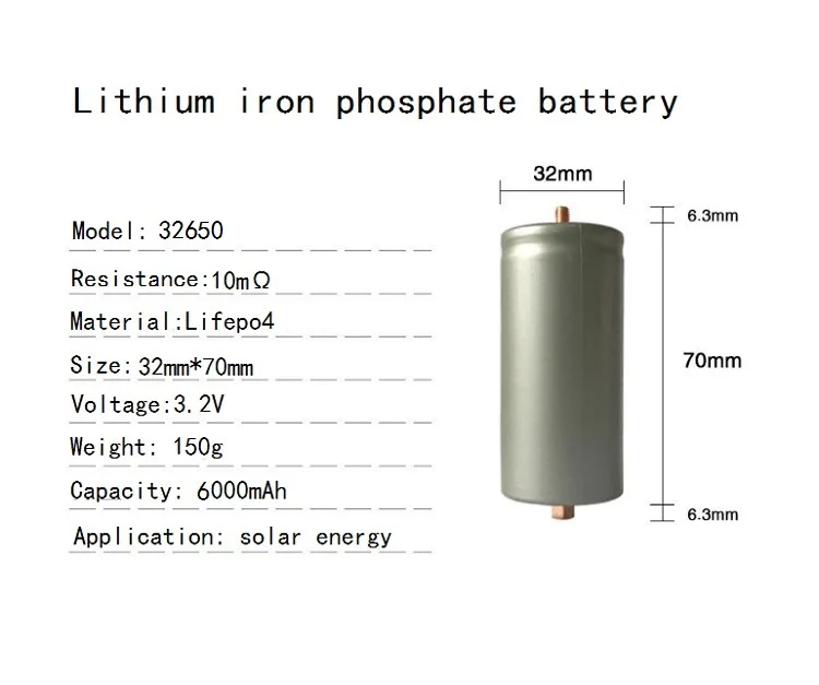  6000mah 32650 cell 3 2 v lifepo4 аккумуляторные