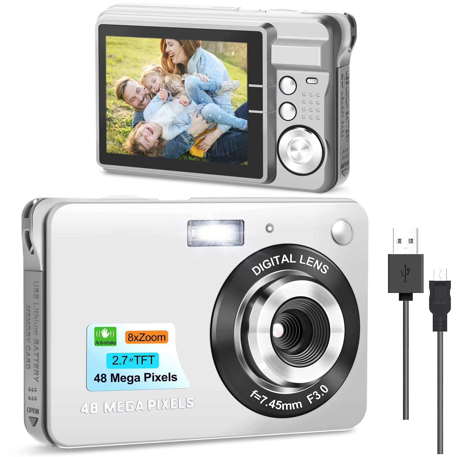 Professional Camcorder Digital Camera 60fps 4k 16x Rechargeable Battery Pack SD Card Slot (up to 128GB), SD HC Class 6 CMOS