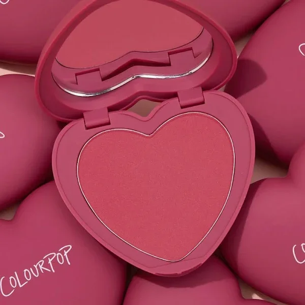 Heart Shape Custom Powder Compact Container Mini Empty Love Blusher Case Transparent Cosmetic Metal Clear Color