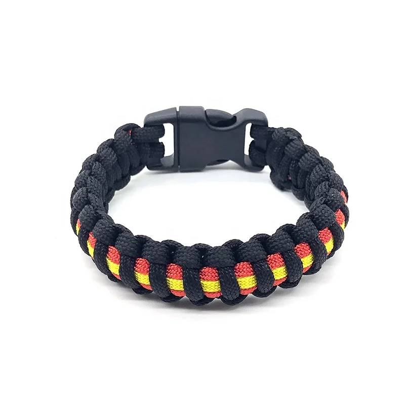 Hot sale 550 survival paracord bracelet thin bule line handmade paracord bracelet
