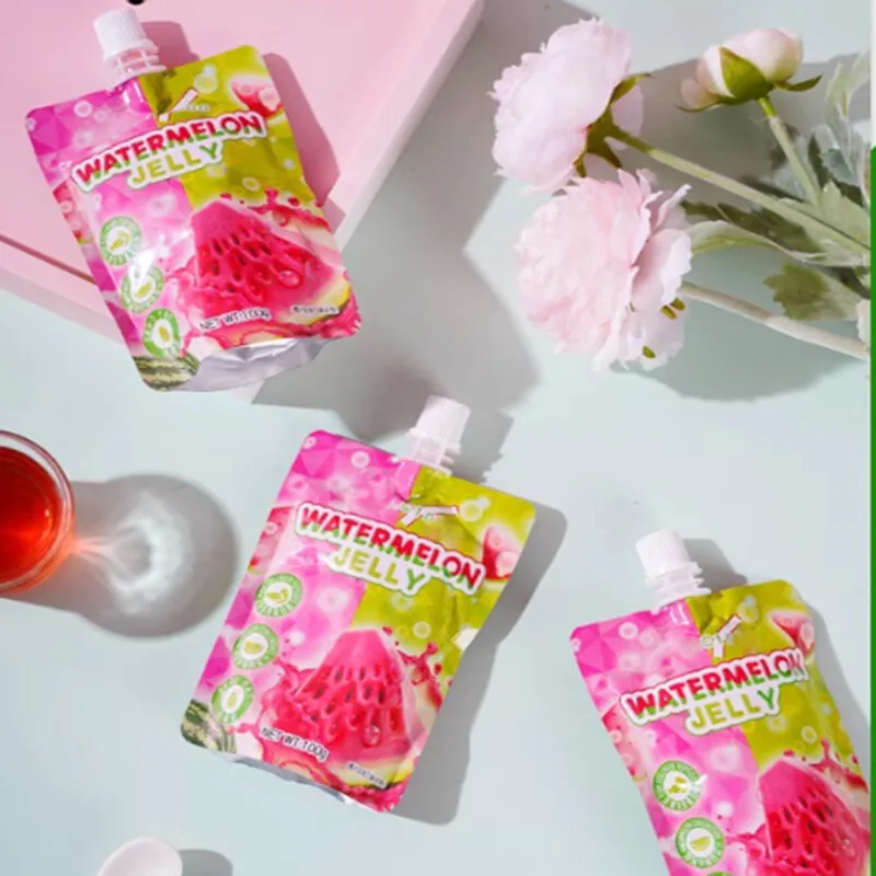 WDL оптовая продажа 100 г/упаковка нежирные пакеты из конжака желе арбуз сок закуски низкокалорийные Пищевые Волокна без сахара