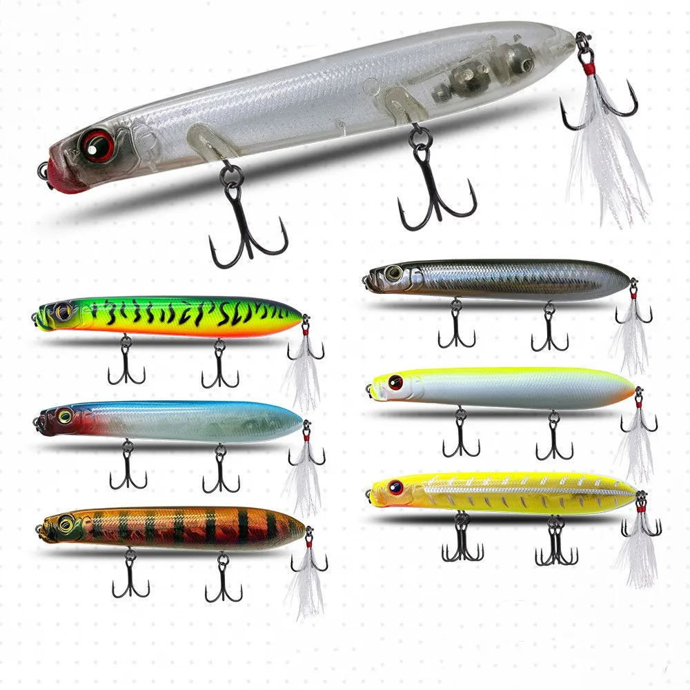 High Quality OEM Artificial Freshwater Bionic Topwater Fishing Lures Pencil Hard Bait Wobbler Dog Walking Hard Pencil Lure