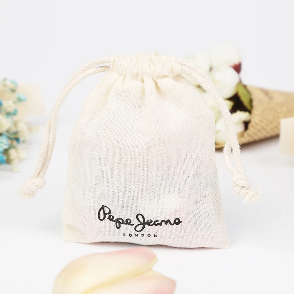 Low Price Wholesale Black Organic Recycled Cotton Drawstring Bag For Gift