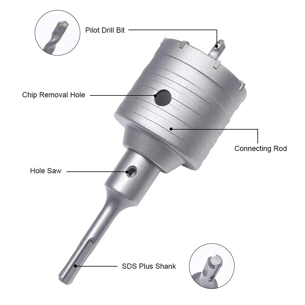 Пила для сухой резки бетона отверстие резец полый сердечник HM TCT буровое долото стен кирпичного блока