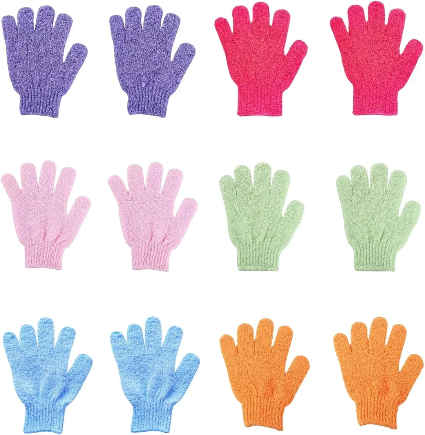 Five Fingers Mitt Dead Skin Remover Body Exfoliator Gloves Body Scrubber Shower Silk Exfoliating Bath Glove Custom Logo Nylon