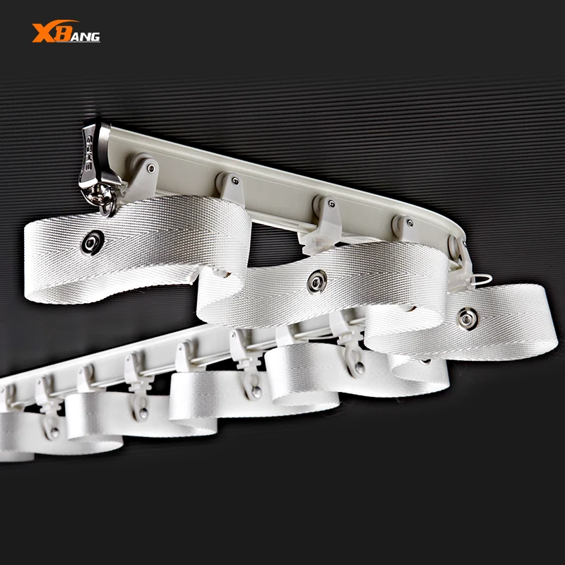 Eco-friendly Flexible S Fold Aluminum Alloy Ripple Fold Curtain Track Rail bendable curved curtain track
