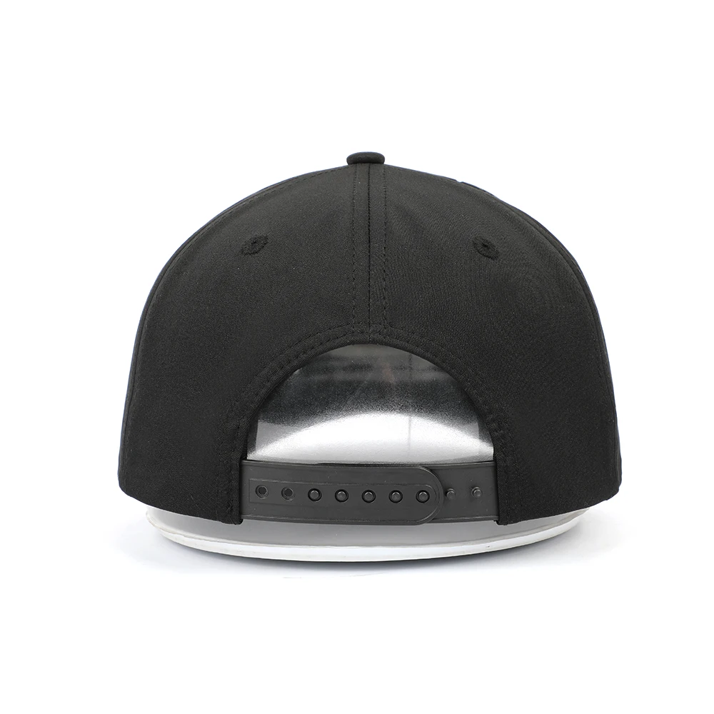 Customized High Quality 5 Panel Black Structured PVC Logo Perforated Laser Hole Drilled Waterproof Sport Baseball Caps Hat