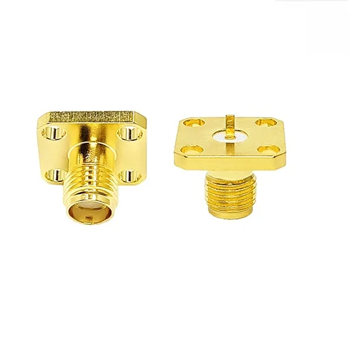 Gold Plated Brass Coaxial connector Standard SMA Jack Straight Solder Type for PCB mount Tab Terminal