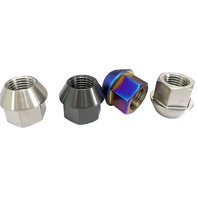 Supply Baoji Titanium Wheel Bolts Lug Nuts M14 X 1.5 Titanium Lug Nut Ti 1/2-20 Titanium Wheel Open End Stud Nut