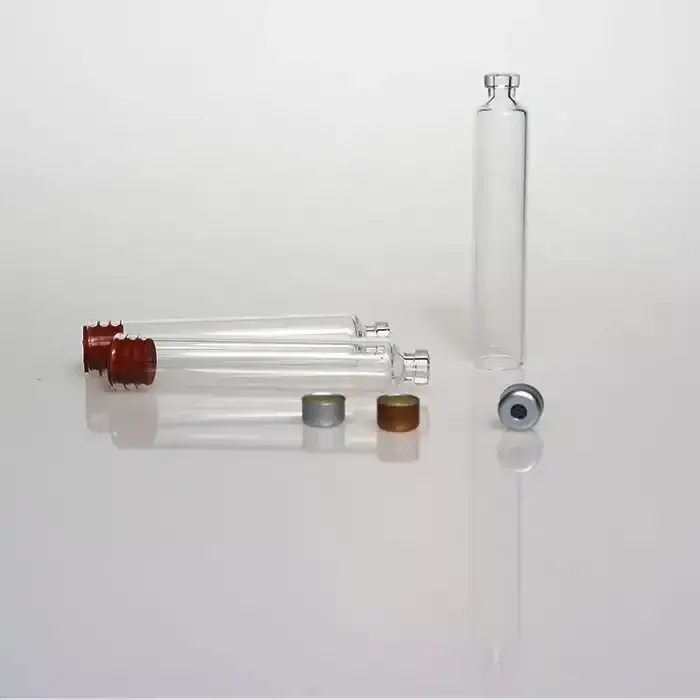 3ml Pharmaceutical Borosilicate Glass Cartridge with Rubber Stopper and Aluminum Cap