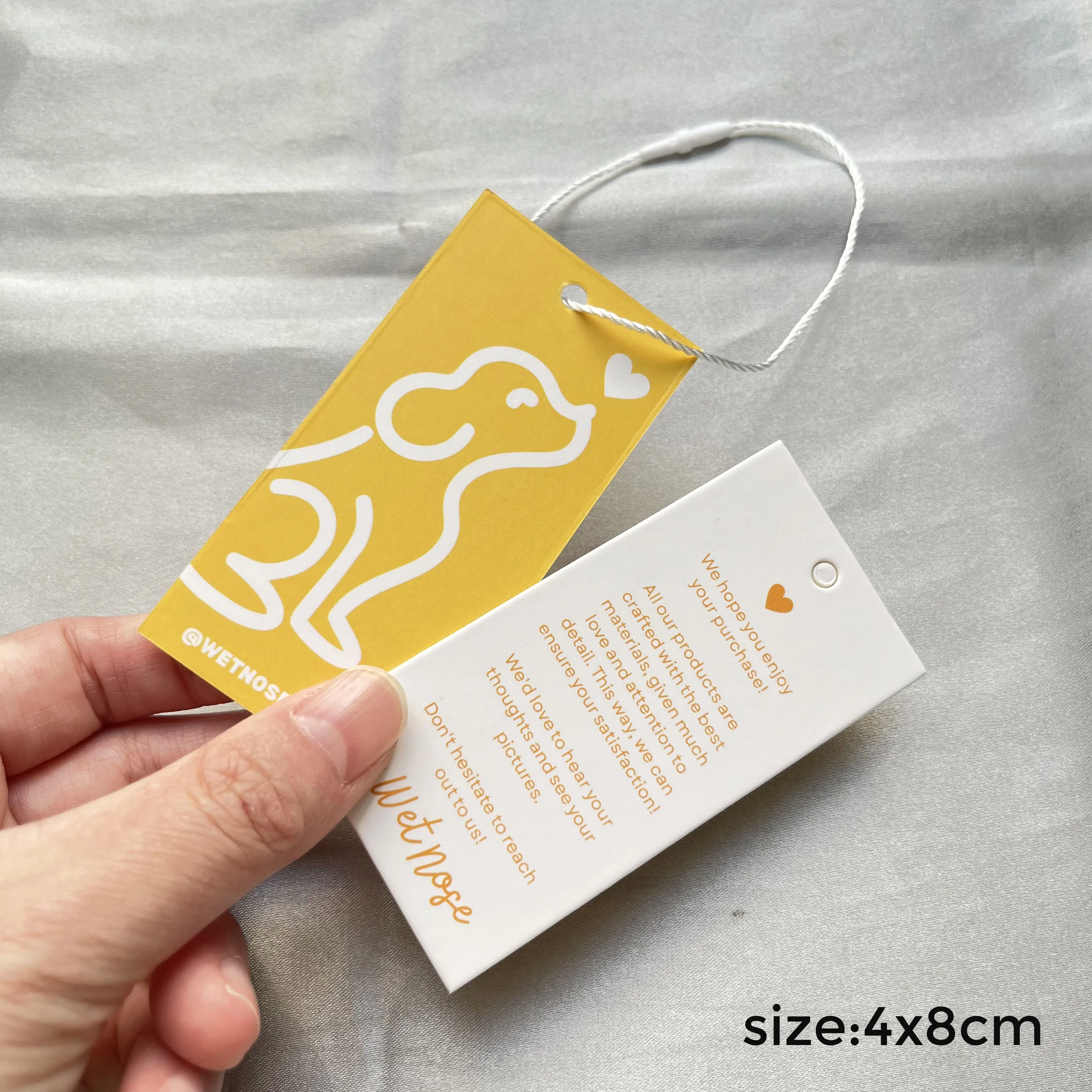 luxury custom hang tags with logo Design and printing fashion garment paper hang tag  clothing swing tag with string