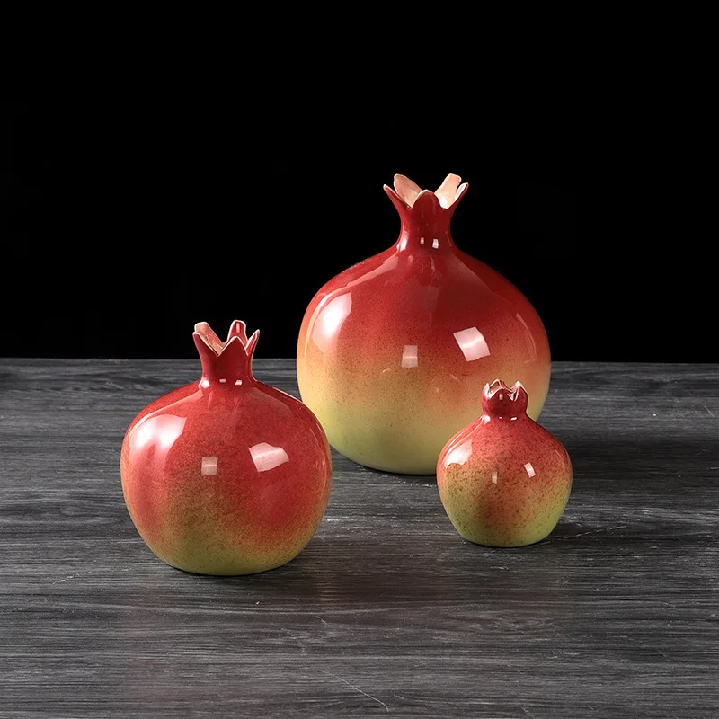 Modern color ornaments model room home living room guava ceramic pomegranate vase