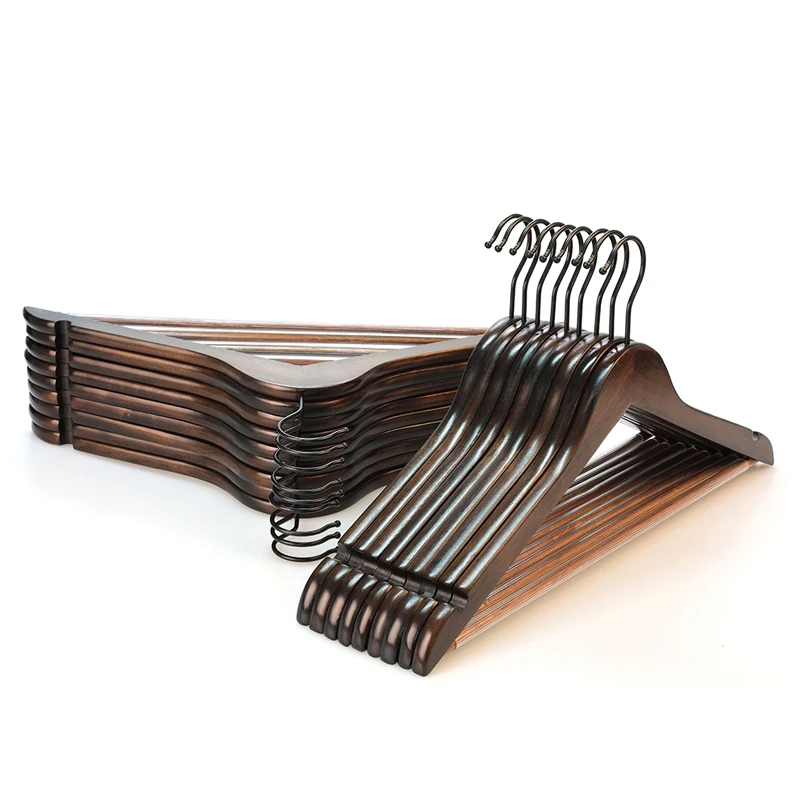 Boutique Heavy Duty Retro Finishing Wooden Antique Vintage Hangers