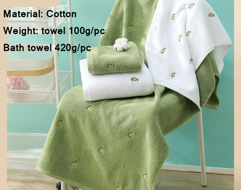 Extra Thick 100% Cotton Highly Absorbent Embroidered Hotel Bath Beach Towels 2 In 1 Bath Towel Set