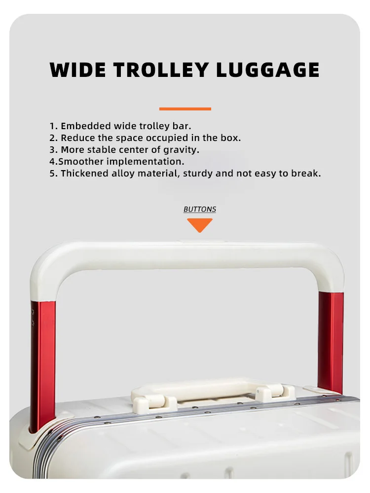 New Tsa Lock Bag Travel Wide Handle Luggage Multi-Functional Compartments Smart Suitcase Built-In Usb Port