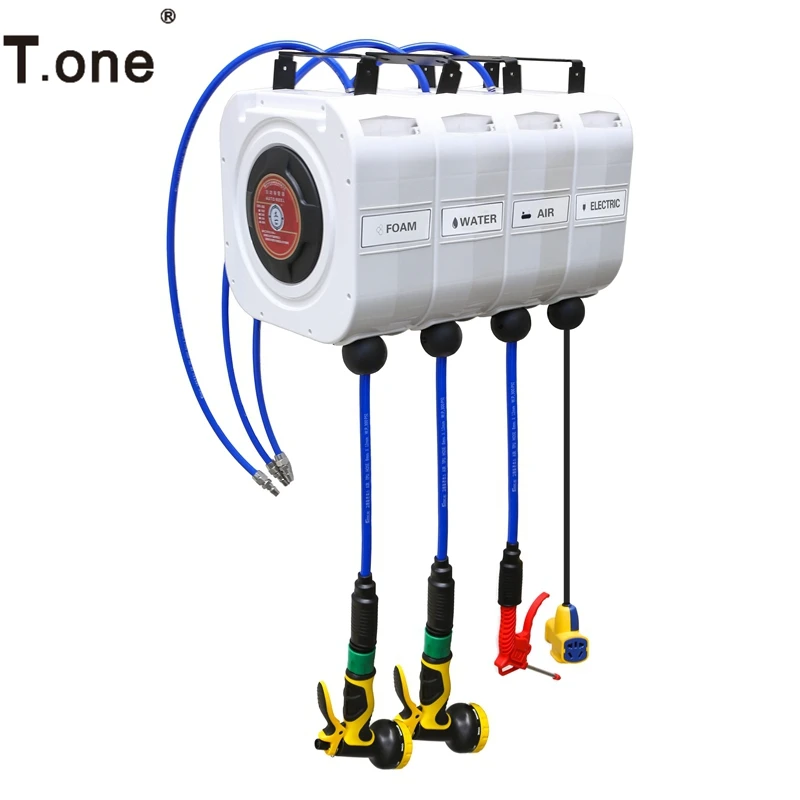 Multi-purpose Car Beauty Equipment Water vapor Polishing Electric Combination Hose Reel Box Car Wash Hose Reel