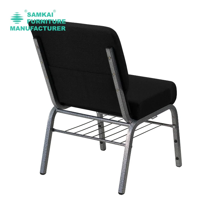 Padded Church Chairs SK-YHY-E005 Stackable Metal Interlocking Design for Comfortable Auditorium Seating USA Wholesale Modern