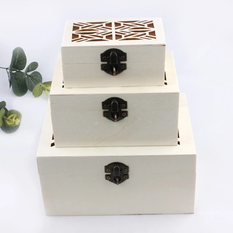 Custom Hollow Out Pattern Jewelry Gift Wooden Storage Box Wooden Gift Box