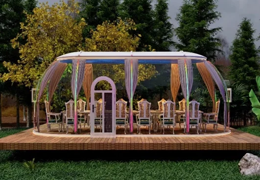 Camping Outdoor Transparent Oval Dining Bar Tent Wedding Event Party tent PC Transparent tent for sale