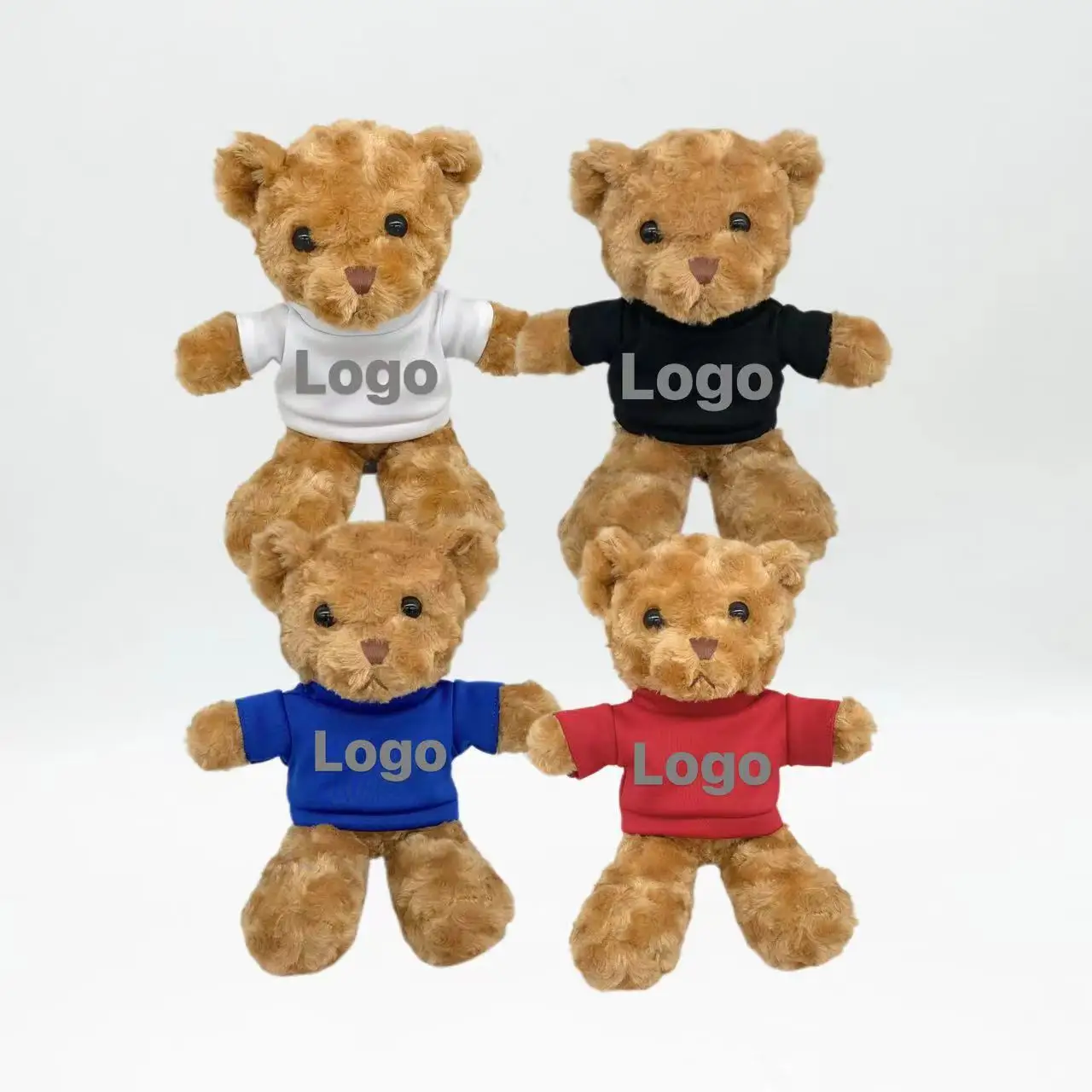 CPC Customize Stuffed Animal plush Bear with T-Shirts  Sublimation 22cm  Teddy Bears with  Logo Shirts   Plush gifts