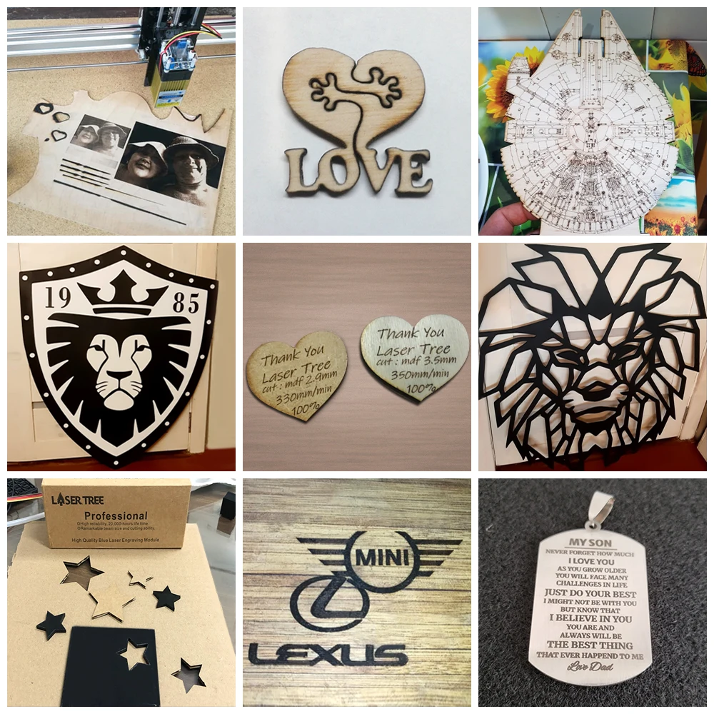 LASER TREE 450nm Blue 40W Laser Module 5W Optical Power Laser Head for CNC Engraving and Cutting Machine DIY Tools