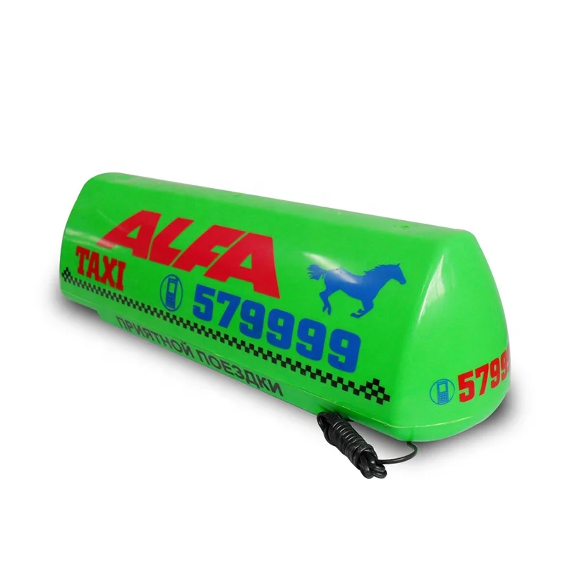 Waterproof Mass-produced Green PP Plastic LED Taxi Sign roof Light
