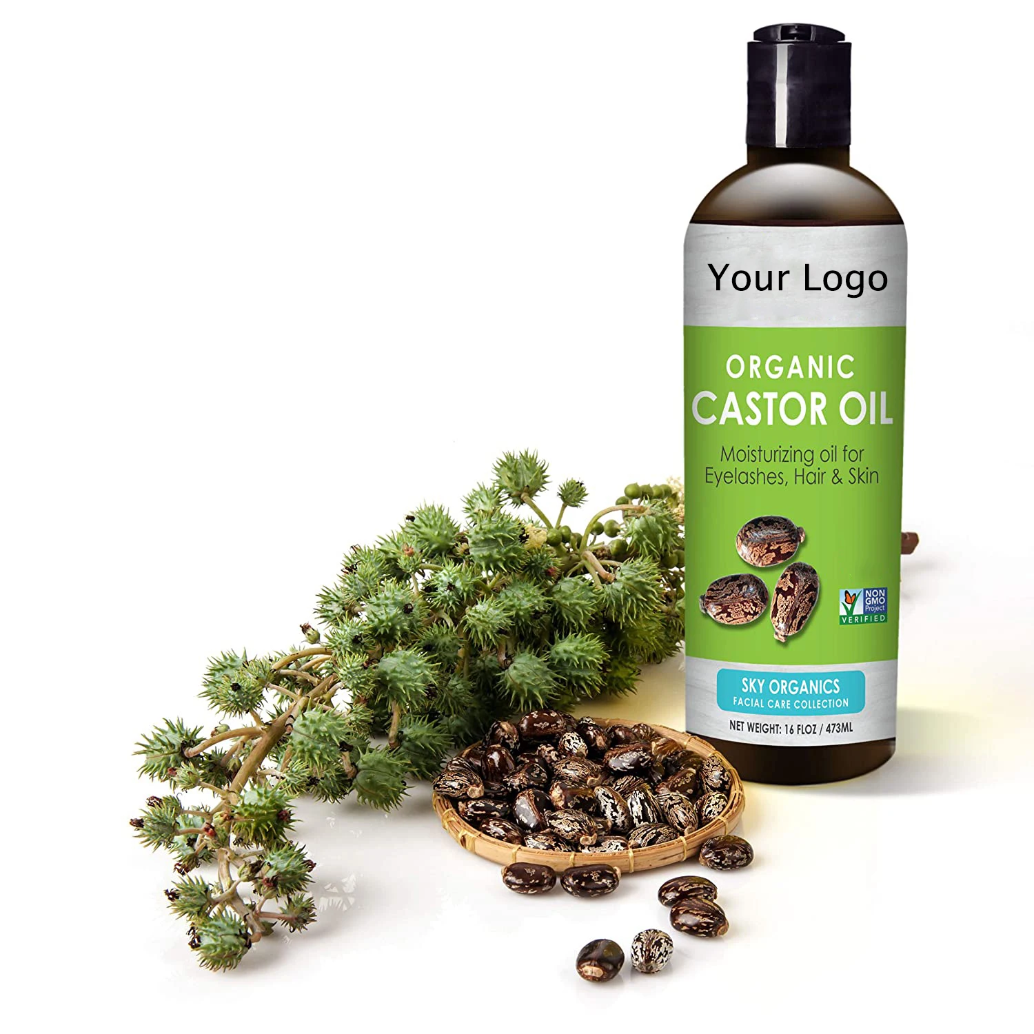 
Private Label 100% Pure Natural Organic Black Castor Oil For Eyelash Eyebrow Hair Growth 