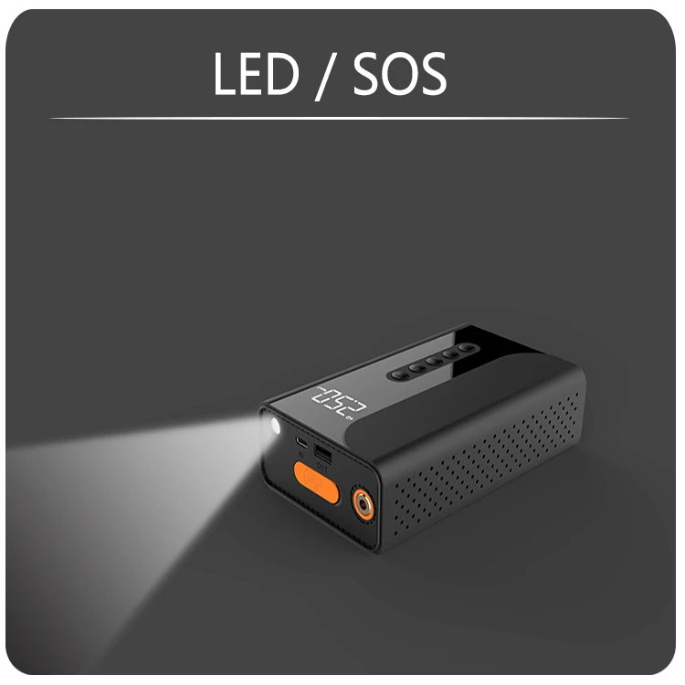 Portable Charger Starting Device Emergency Tool Multi-function Battery Portable 12v 24v Car Jump Starter With LCD Screen