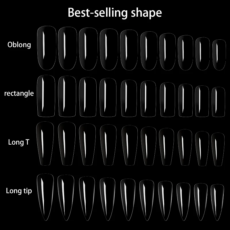 New Technology 240pcs/Box False Coffin Nails Ballerina Long Clear Nails Art Tips Flat Shape Full Cover Manicure Nails