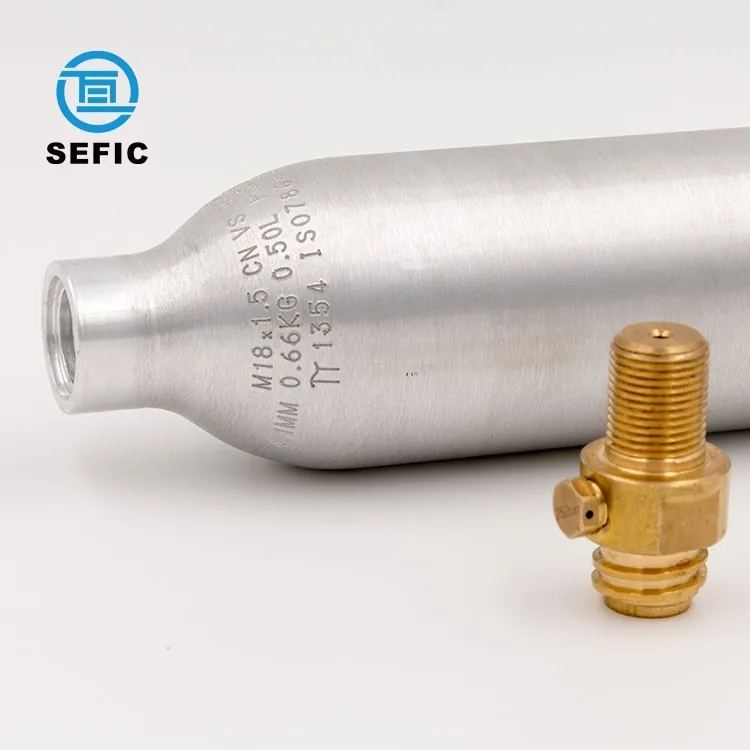 0.6L 150bar co2 gas cylinder Aluminum CO2 Cylinder co2 tank for beverage/beer equipment