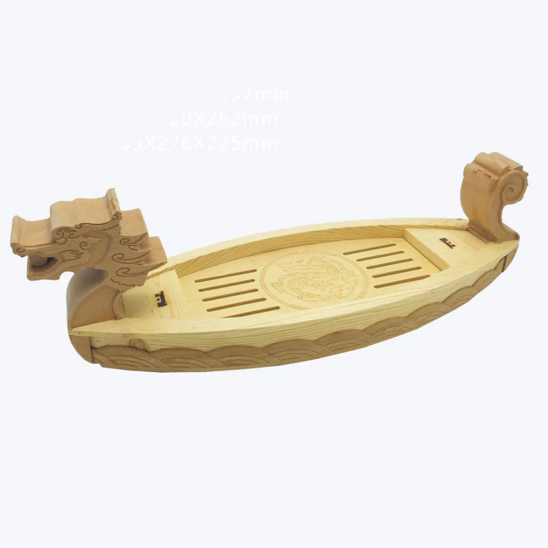 Hensin Japanese Style Restaurant Giant Customized Logo120cm Large Wooden Dragon Sushi Boat Container For Sushi