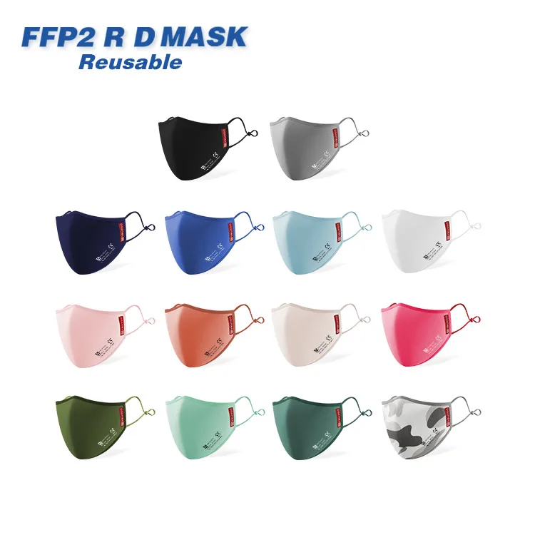 wholesale ffp2 RD face mask breathable individual elastic adjustable face mask blue ffp2mask ce respirator fabric facemask