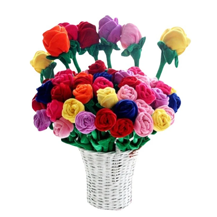 OEM Manufacturer Custom Plush Flowers with Bendable Stems Big Smile Face Flower Creative Stuffed Plush Toy