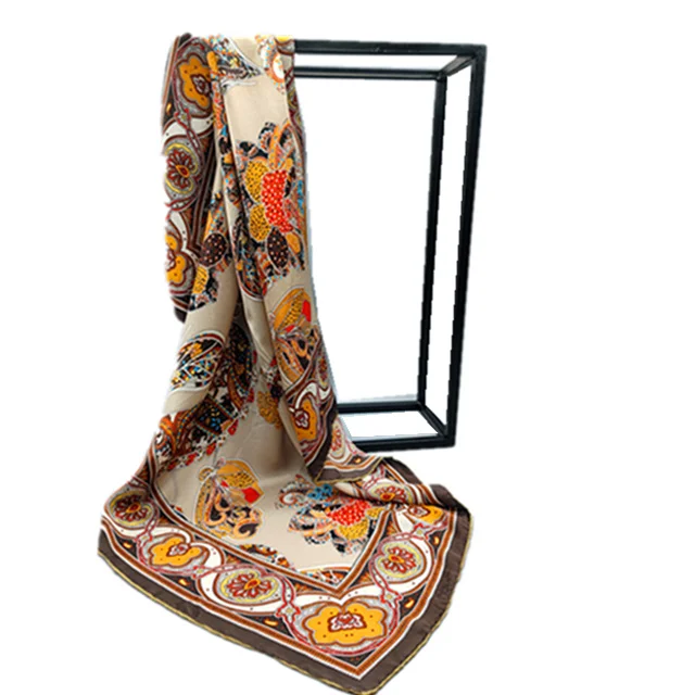100% Silk Scarves Satin Twill Big Size Custom Scarf Design 100 Silk Scarf Square for Women