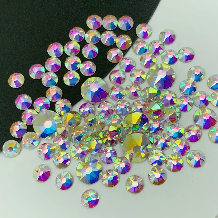 Hot sale Clear AB glass rhinestone  SS10 ab crystal stones for bag decoration