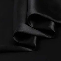 Spandex silk favric 16mm silk stretch satin fabric 140cm width black color