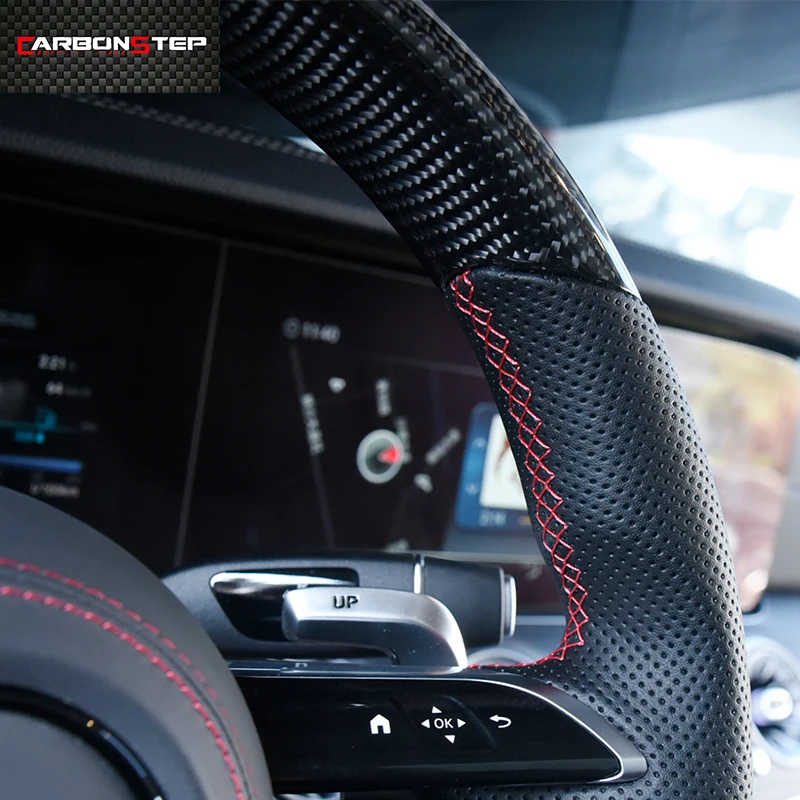 For Mercedes Benz AMG W205 W204 A45 Old Model Upgrade New Carbon Fiber Dragonfly Steering Wheel