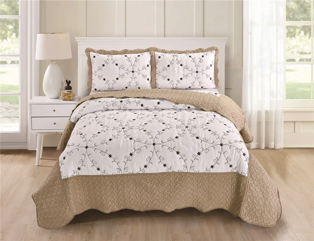 Quilts Queen King Size Microfiber Bedding Quilts Made In China Coverlet for Bedroom Wholesale
