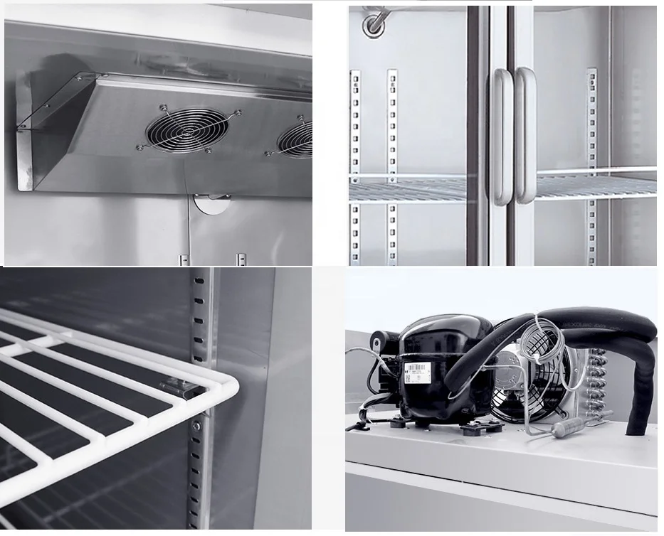 Hotel Restaurant Stainless Steel Display Stainless Steel Refrigerated Display Commercial Kitchen Refrigerator Equipment