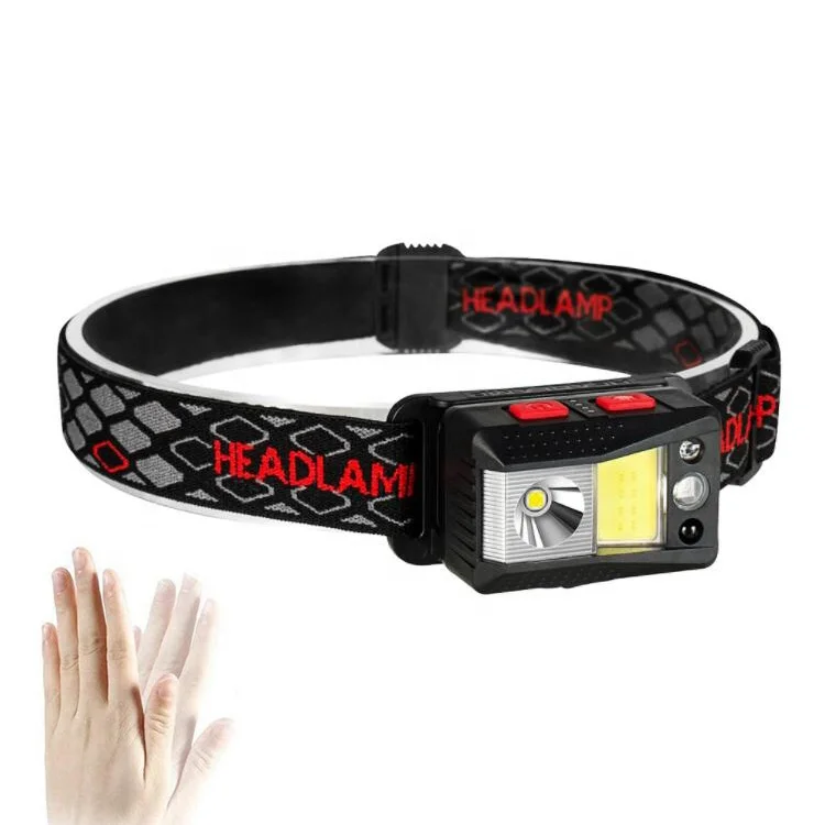 Red Green White Blue RGB Led Head Torch Sensor Camping Fishing Running Waterproof Cob Rechargeable Headlamp Flashlight