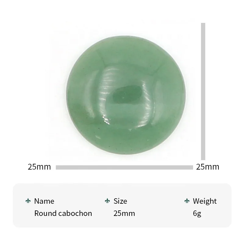 25mm Big Charms Natural crystal quartz stone bead no hole flat back round cabochon gemstone for jewelry making