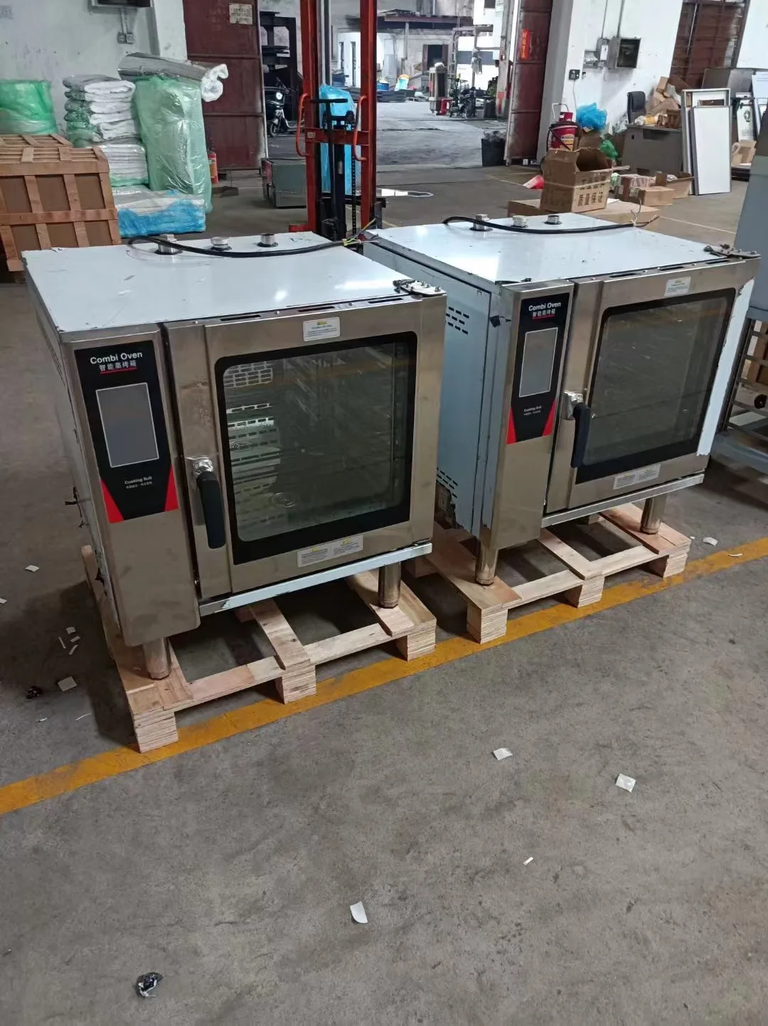 Commercial 4 5 6 10 tray GN pan mini countertop combo slim convection used steam injected bread water boiler combi oven steamer
