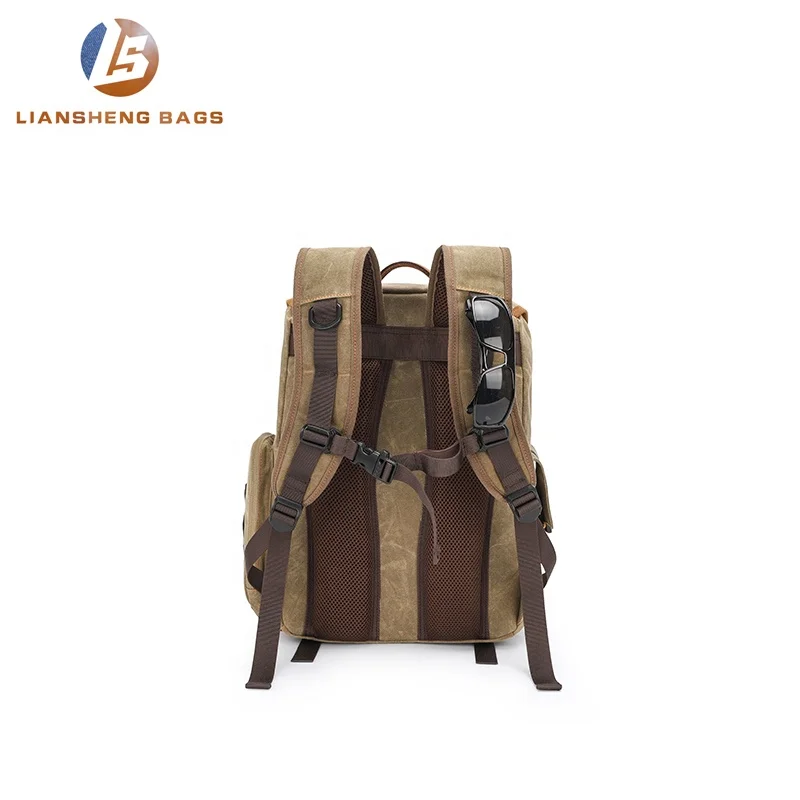 
Outdoor Travel Use Soft Leather DSLR Camera Photography Backpack Bag For Wholesale 